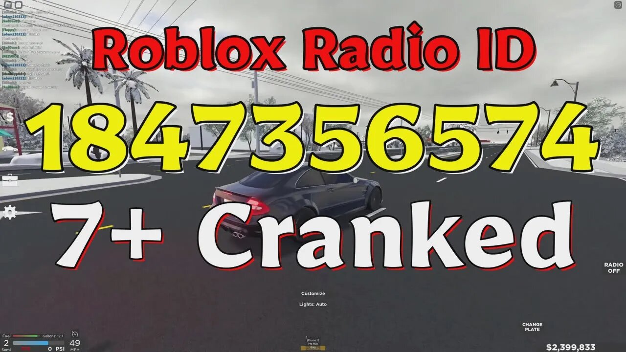 Cranked Roblox Radio Codes/IDs