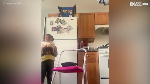 Cookie nearly tempts little girl to fail "Don't Eat It Challenge"