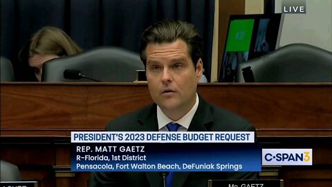 Representative Matt Gaetz questions SOD Loyd Austin about pushing socialism- 4-2022