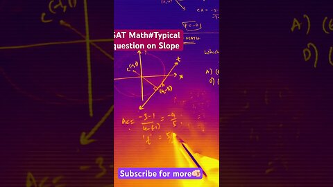SAT Find Slope problem✨✍️ #mathtrick #youtubeshorts