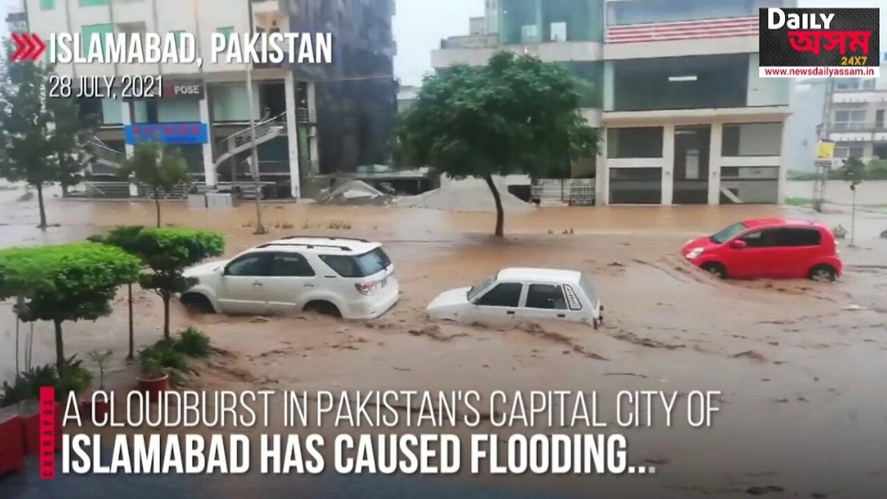 A Cloudburst in Pakistan's Capital City Of Islamabad has caused flooding.....