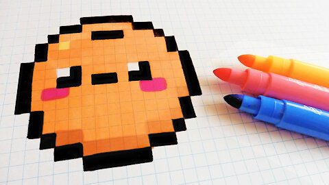 how to Draw Kawaii orange 3 - Hello Pixel Art by Garbi KW