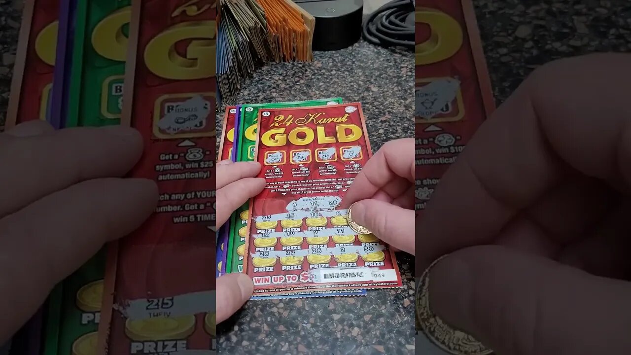 24 Karat Gold Scratch Off Ticket! #lottery