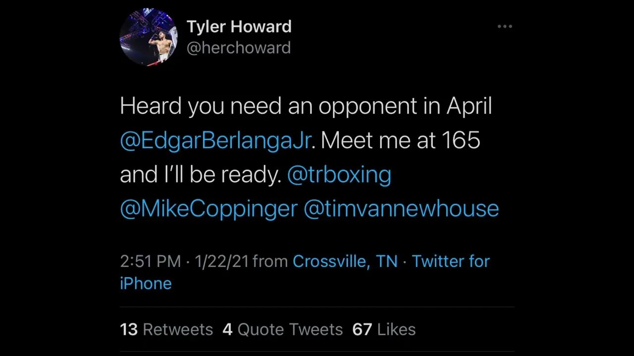 19-0 Tyler Howard Calls Out Edgar Berlanga On Twitter, Berlanga Responds