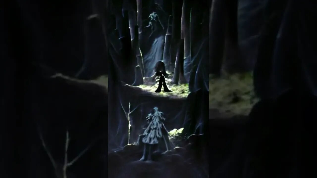 PAINTING-- a lone figure standing in the middle of a dark forest, shrouded in shadows #shorts #art