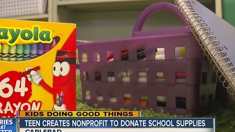 Teen creates non-profit to donate school supplies