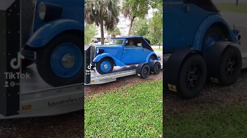 Raising a 1935 Mathis on a Futura Trailer