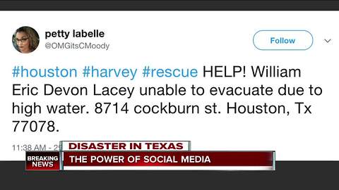 Cleveland woman uses social media to help save the lives of couple trapped by flood waters in Texas