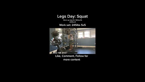 Legs day squat 245lbs 5x5