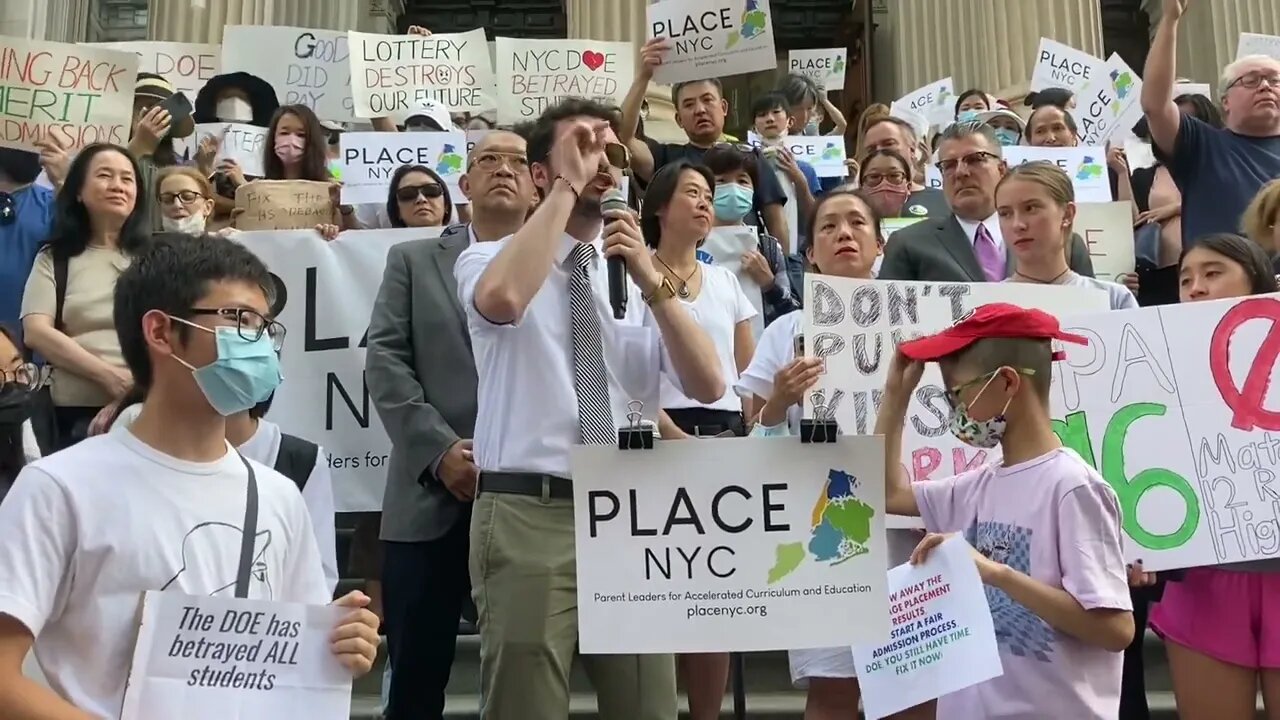 Stefano Forte The Merit Matters:the rally to Protest High School Lottery Results hostedplacenyc_org