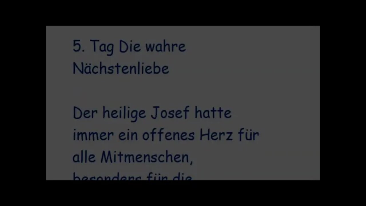 5. Tag Die wahre Nächstenliebe Novene zum Heiligen Josef