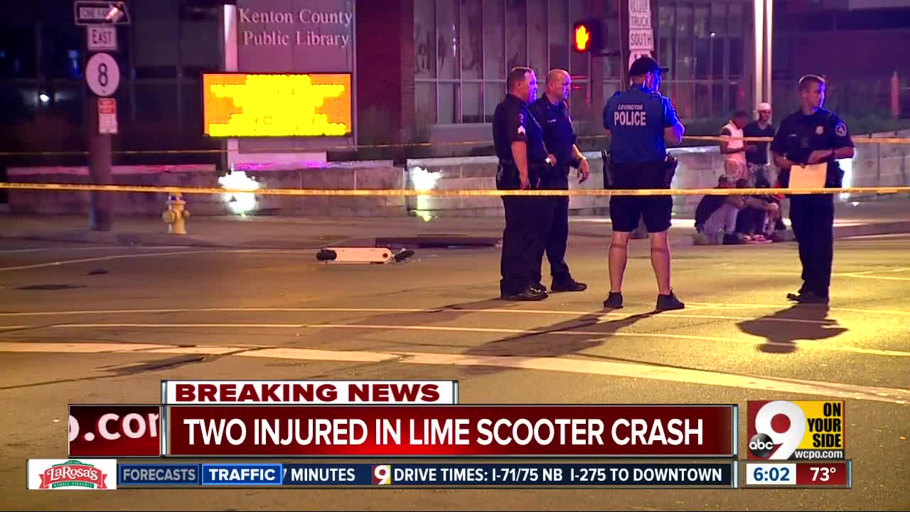 PD: 2 people on Lime scooter run red light, crash with driver in Covington