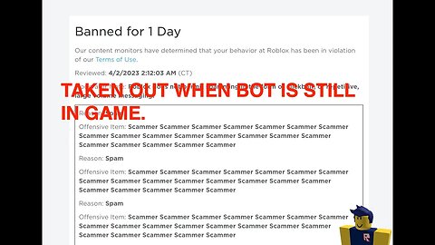 Roblox: Cause of Angrybirdsrio4448's BAN