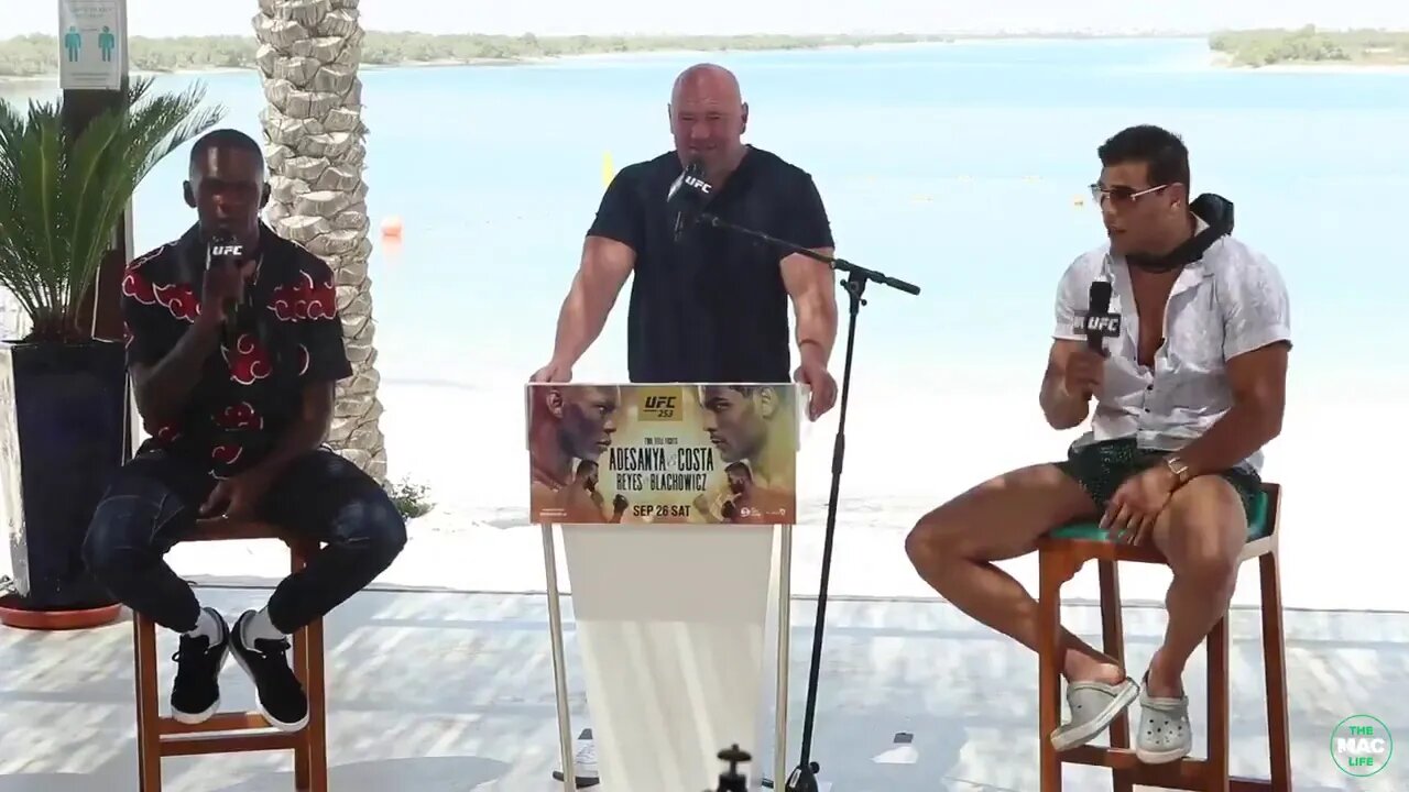 Israel Adesanya argues with Paulo Costa on the beach in Abu Dhabi funny ear ring comments