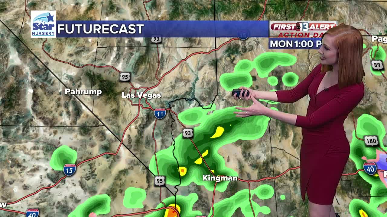 Rain covering the valley Sunday evening