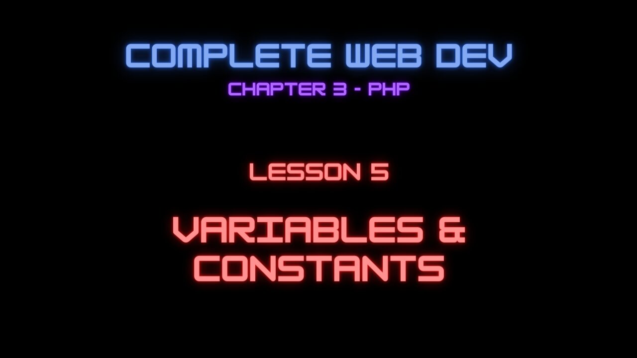 Complete Web Developer Chapter 3 - Lesson 5 PHP Variables