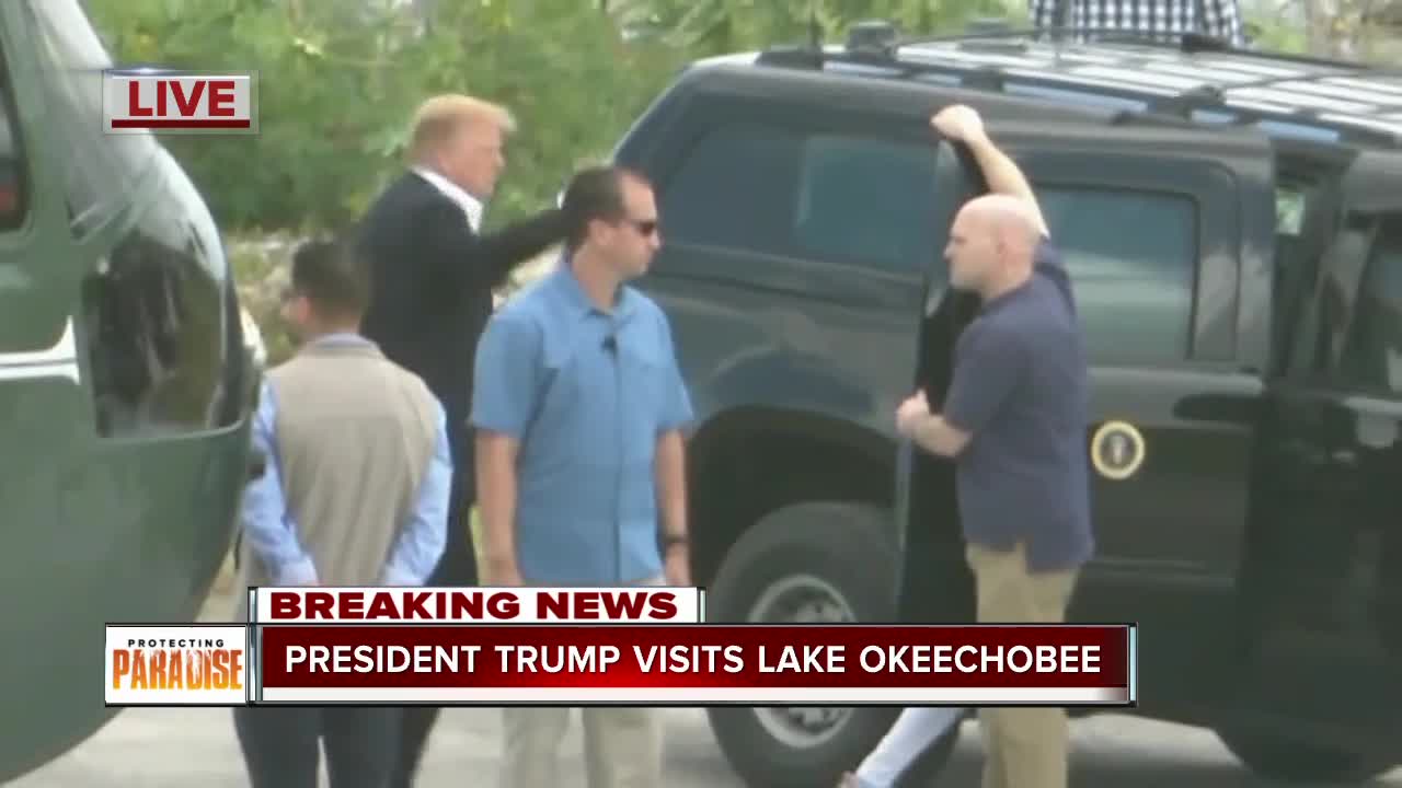 President Trump arrives at Lake Okeechobee