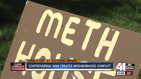 'Meth house' sign heats up feud between neighbors
