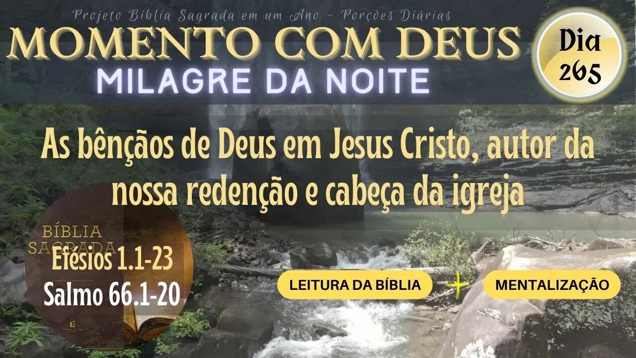 MOMENTO COM DEUS - LEITURA DIÁRIA DA BÍBLIA | MILAGRE DA NOITE - Dia 265/365 #biblia