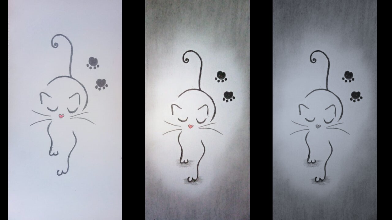 how to draw cat easy