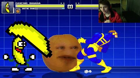 Fruit Characters (Annoying Orange And Dancing Banana) VS Cyclops In An Epic Battle In MUGEN