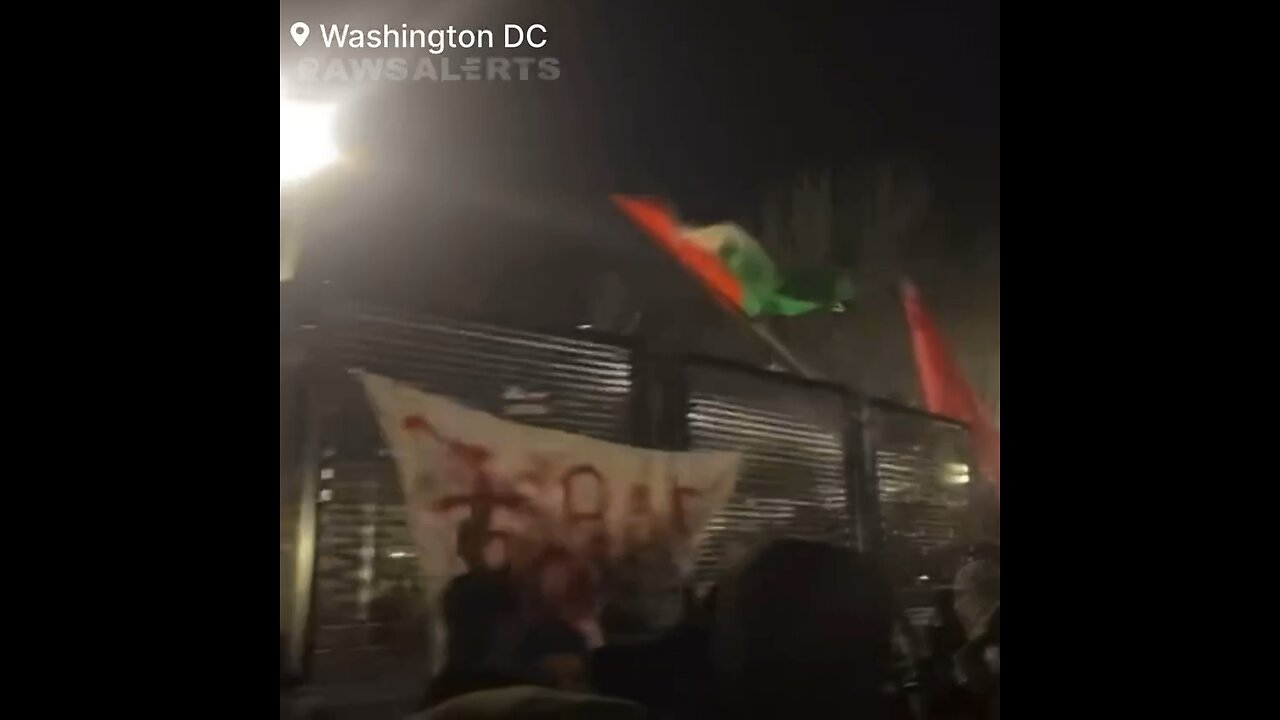 Pro-Palestinian Demonstrators Attempt to Overcome Security Barriers at White House