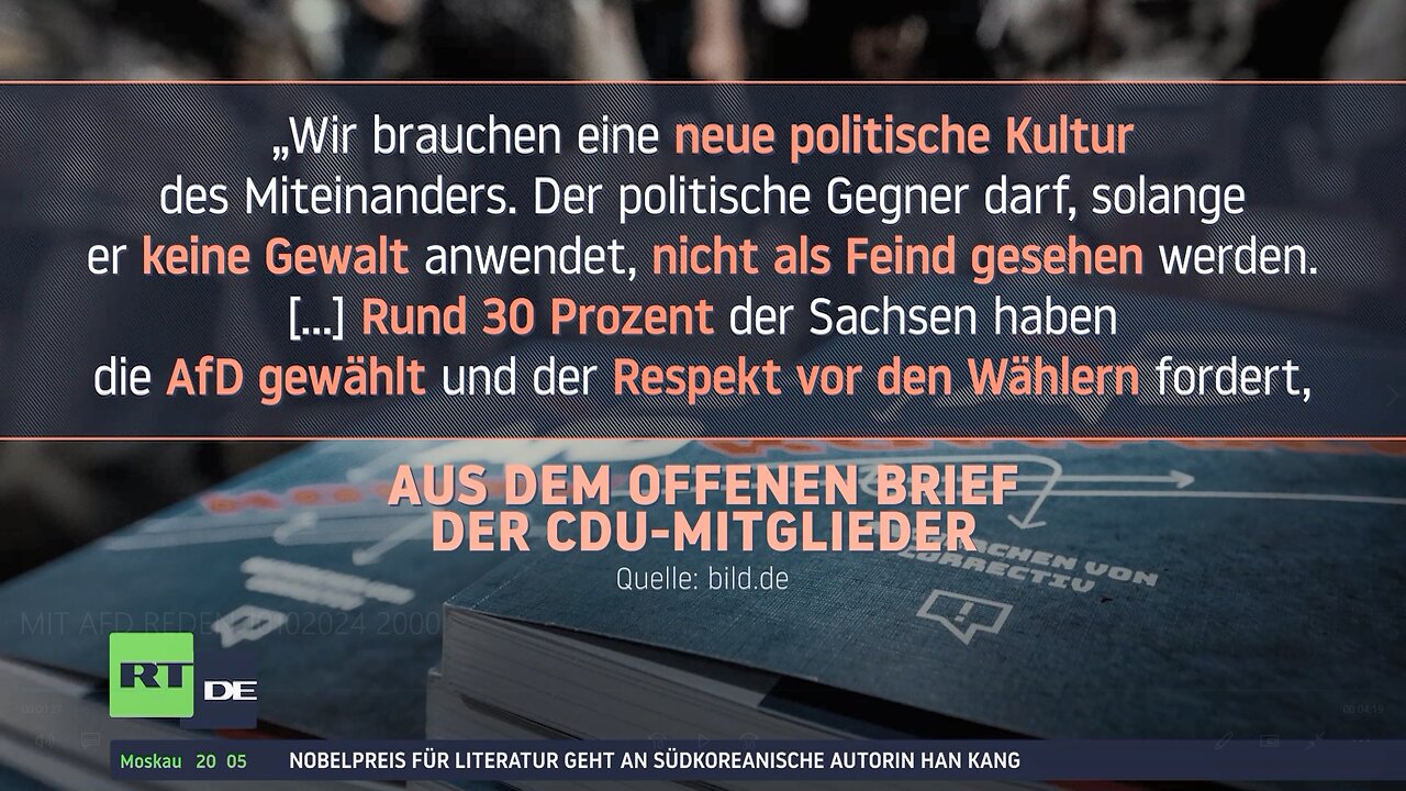 CDU-Mitglieder in Sachsen fordern Gespräche mit AfD – Weidel versus Wagenknecht