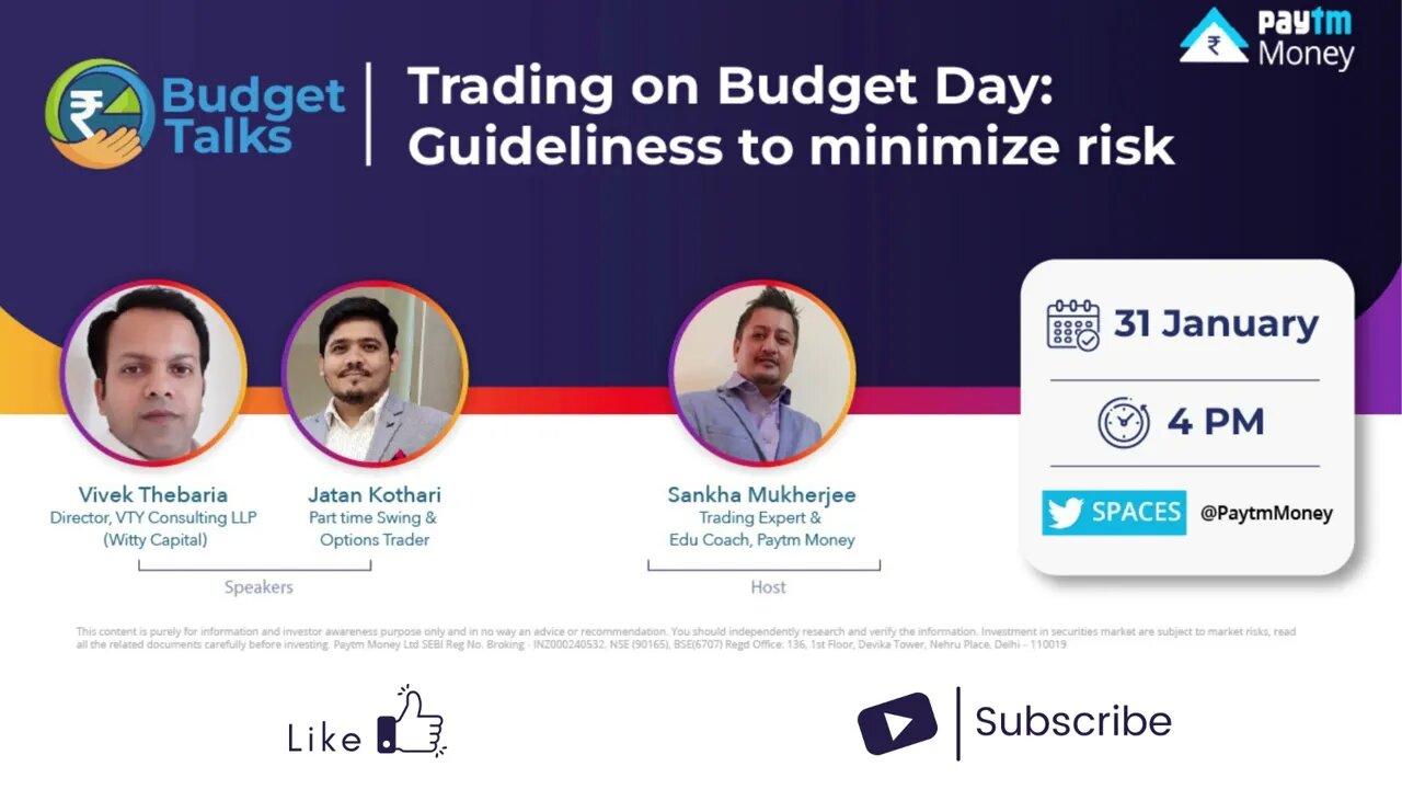 Guidelines On Low Risk #Budget Day #Trading