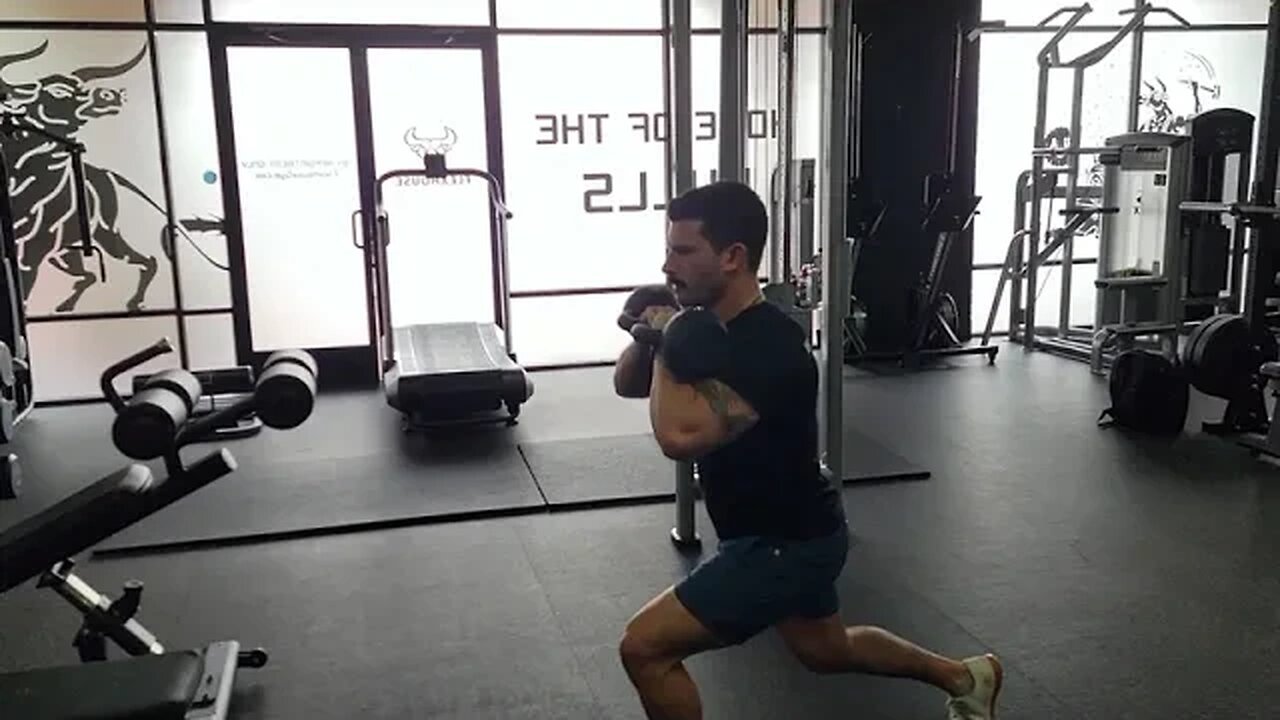 Kettlebell Front Racked Reverse Lunges Alternating