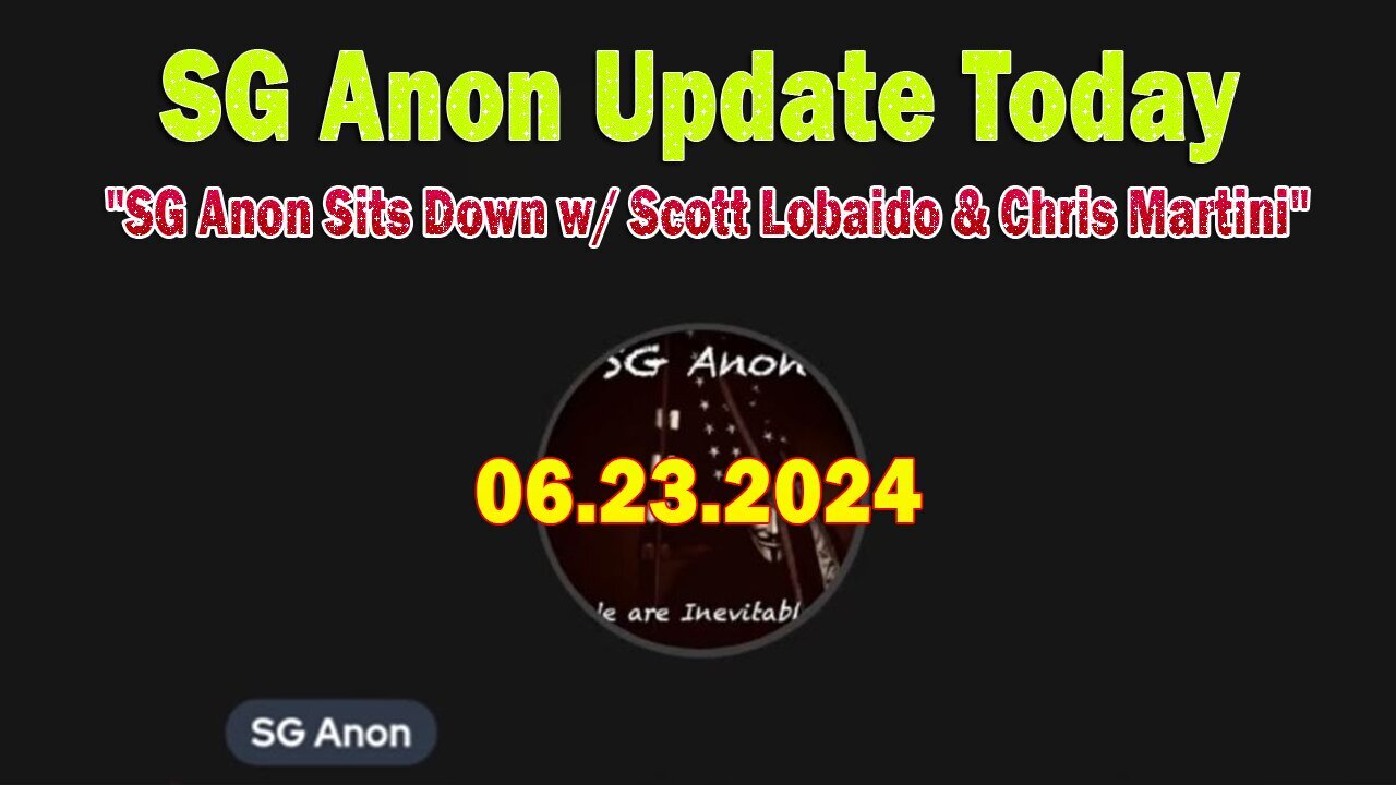 SG Anon Update Today June 23: "Sits Down w/ Artist Scott Lobaido and Director Chris Martini"