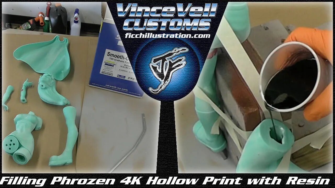 Filling a 3D hollow Phrozen 4k Print With Smooth On Resin