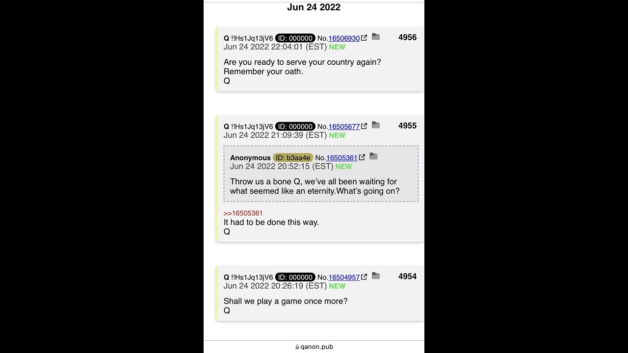 ~ New Q Posts - 6.25.22 ~