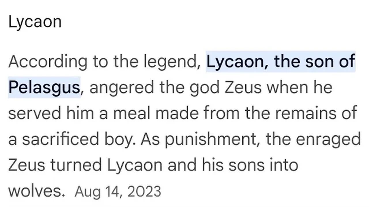 Lycaon, the son of Pelasgus