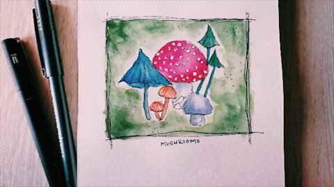 Watercolour Mushrooms // Episode 36