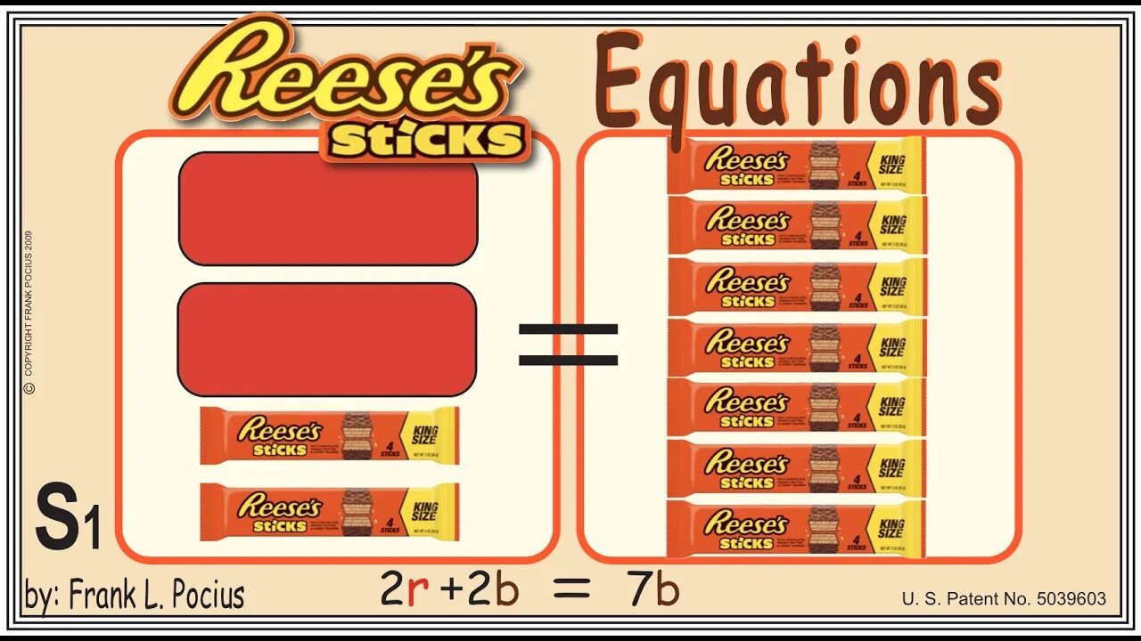 S1_vis REESES STICKS 2r+2b=7b _ SOLVING BASIC EQUATIONS _ SOLVING BASIC WORD PROBLEMS