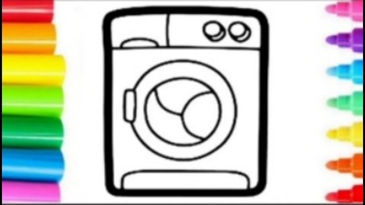 Drawing a WASHING MACHINE for Picture