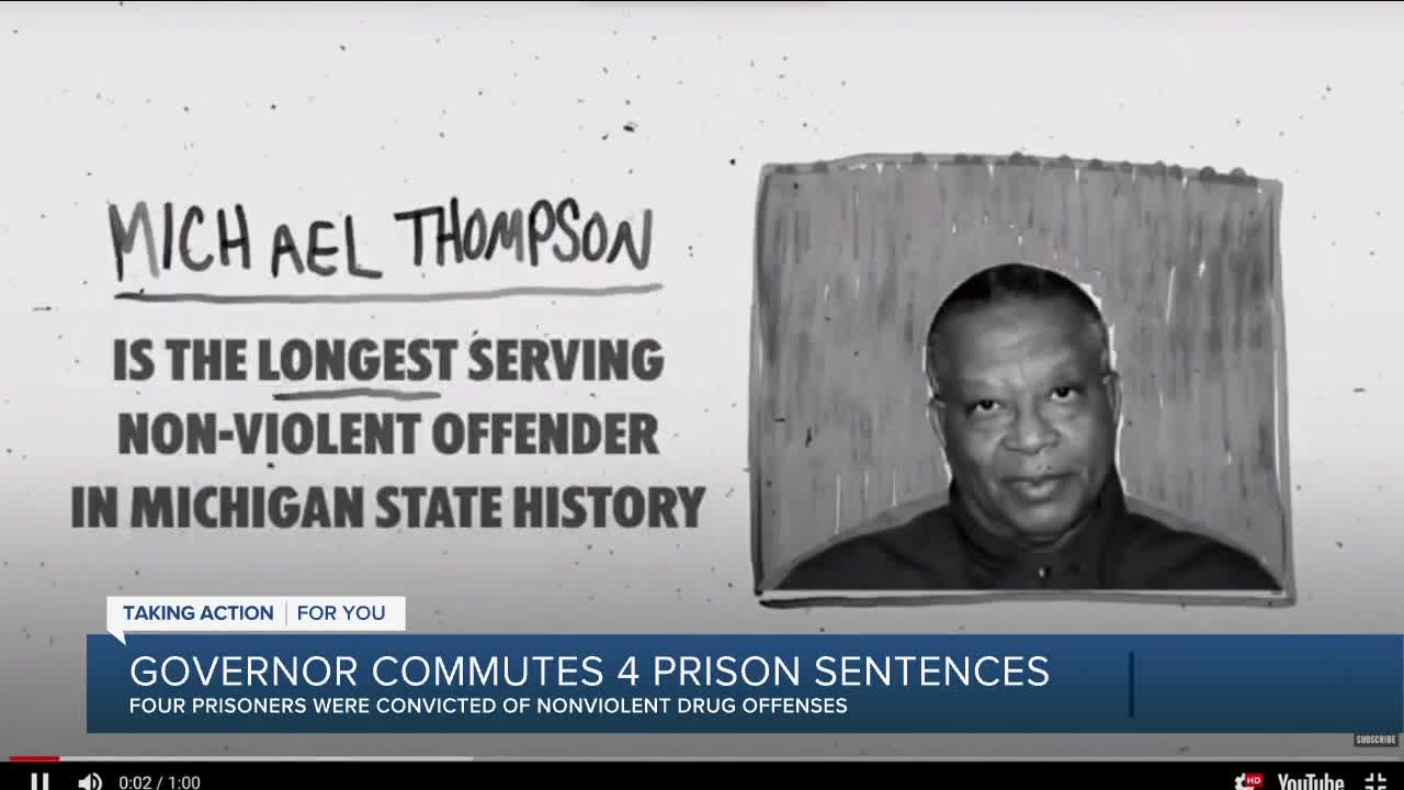 Michigan Governor Whitmer commutes 4 prison sentences