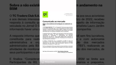 MENTIRA SOBRE TC TRADERS CLUB É DESMENTIDA #TRAD3
