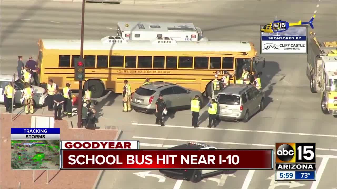 School bus hit near Interstate 10