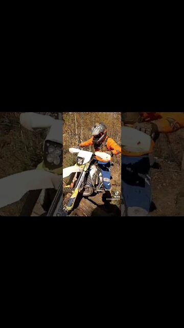 Over a log, helping others!