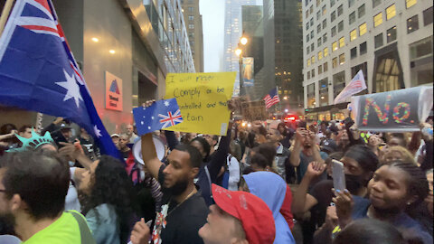 Protest outside Australian Consulate in New York