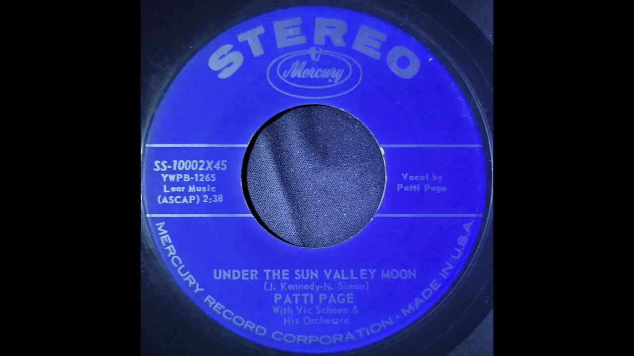 Patti page, Vic Schoen and His Orchestra - Under the Sun Valley Moon