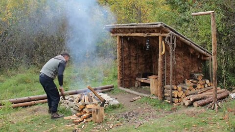 Build a shelter with fireplace in the wild jungle._6