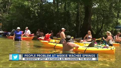 Residents upset kayakers are clogging Weeki Wachee Springs