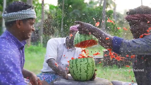 WATERMELON JUICE - Farm Fresh Fruit Juice Making - Watermelon Craft
