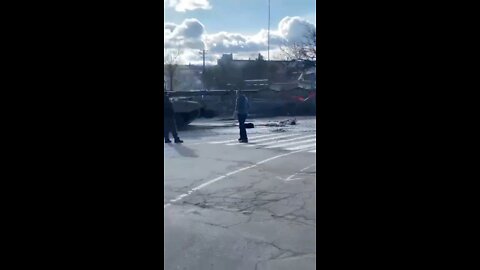Trying to stop a tank 😢
