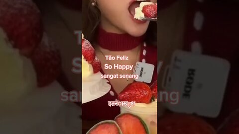 🍰🍓👄 MUKBANG ASMR #shorts #eatingsounds #asmreating #mukbang #asmr