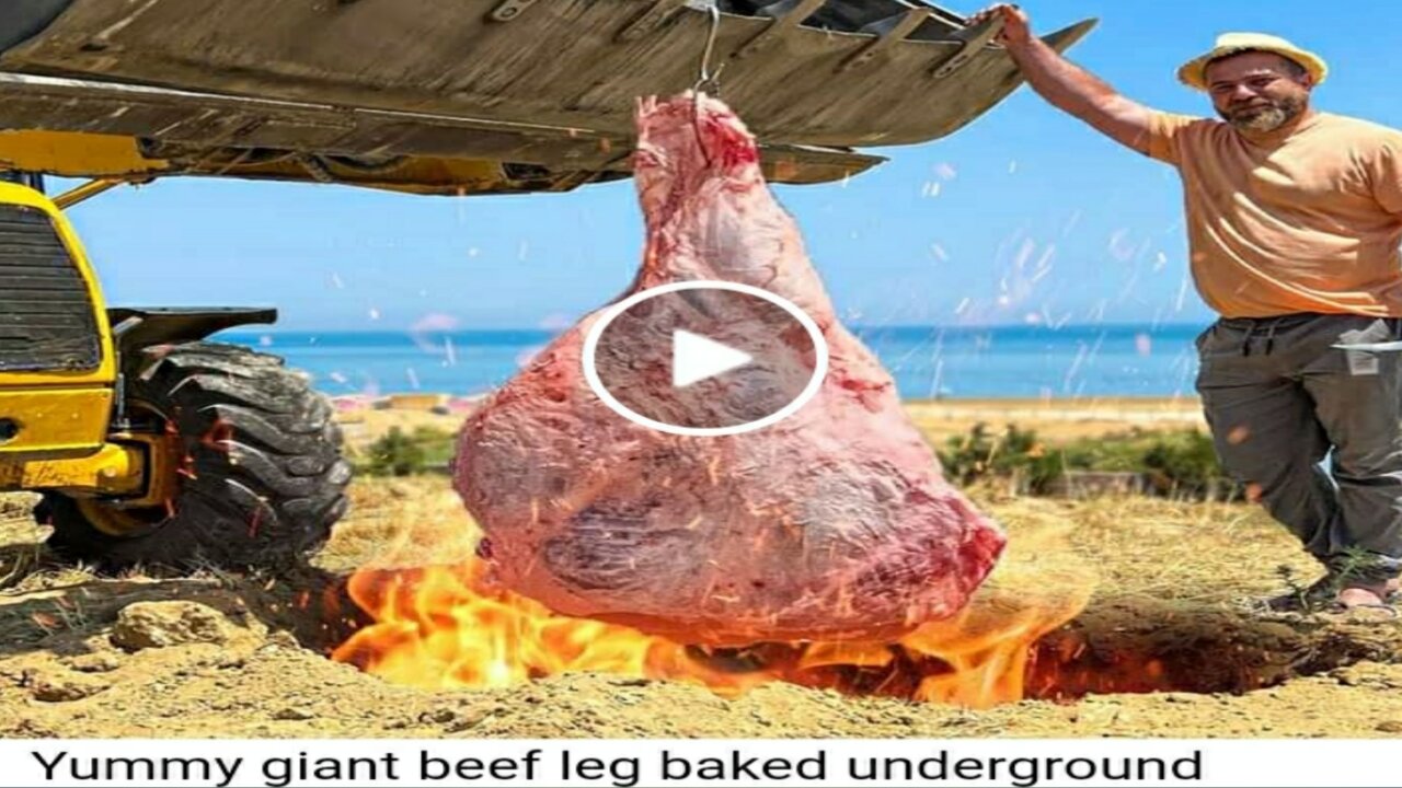 Yammy giant beef leg barked underground