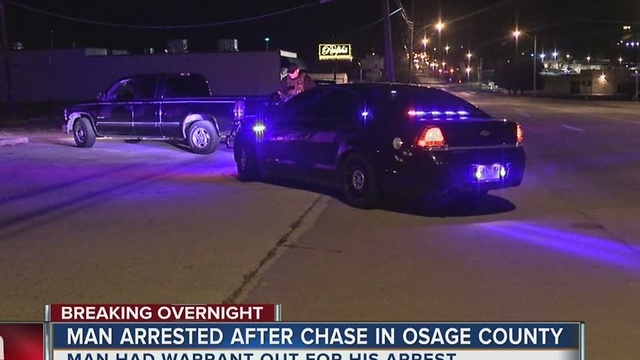 Man arrested after overnight chase in Osage County