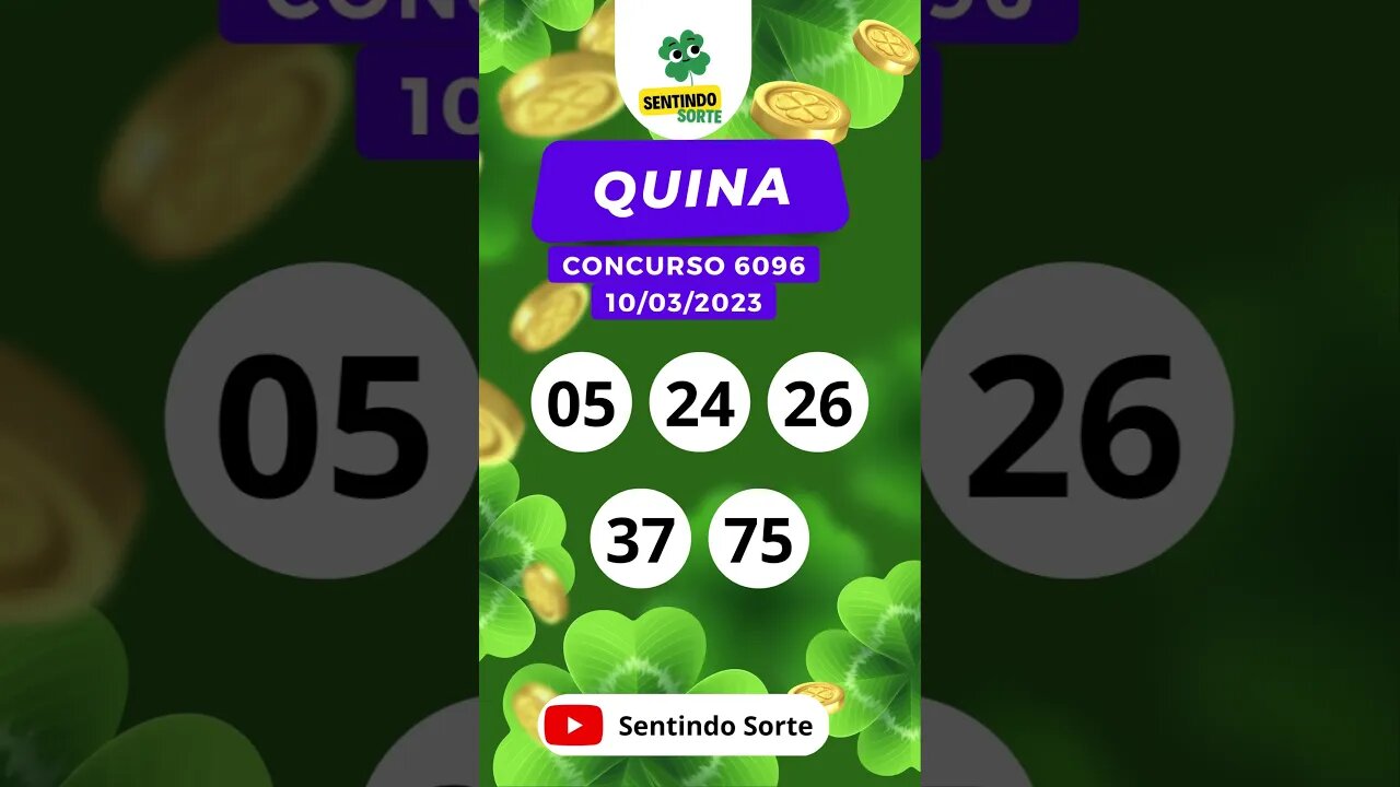 🍀 Resultado QUINA 6095 | Sentindo Sorte #shorts